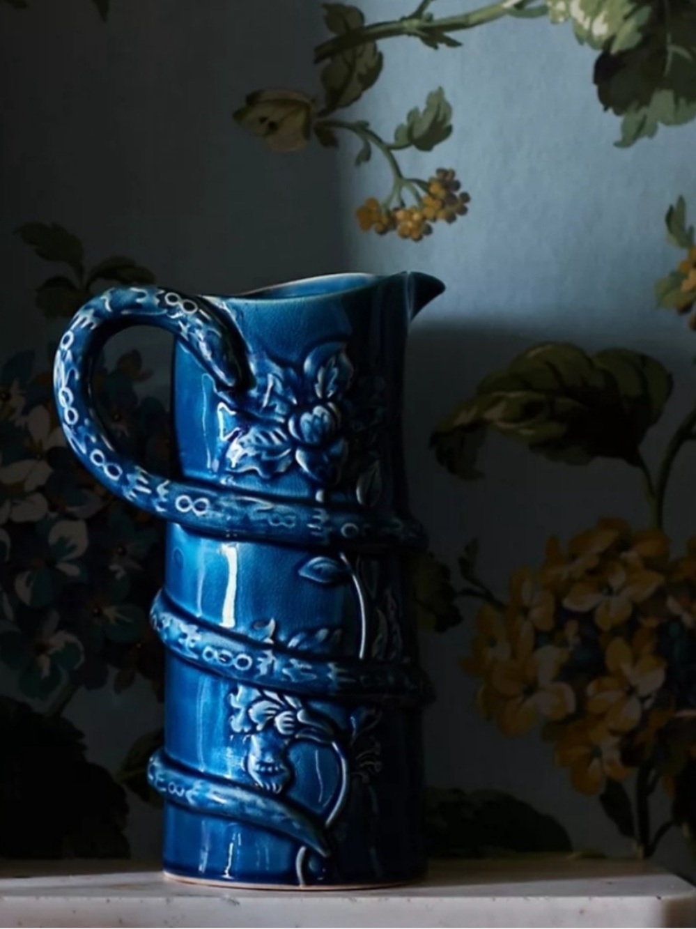 Anthropologie House of Hackney Serpent Pitcher - dark blue